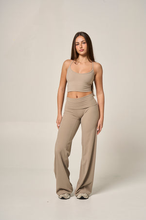 FOLD OVER STRAIGHT LEG PANTS (TALL) - VINTAGE KHAKI