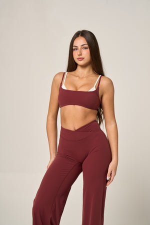 LANA LAYERED CROP - MERLOT