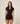 ZARA CONTRAST QUARTER ZIP TOP - BLACK