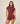 ZARA CONTRAST QUARTER ZIP TOP - MERLOT