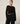 CINCHED LONG SLEEVE TOP - BLACK