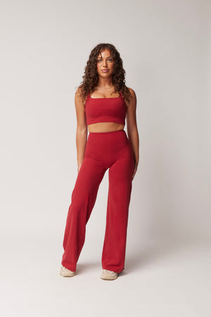 SIGNATURE STRAIGHT LEG PANTS (REG) - CHERRY RED