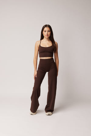 SIGNATURE STRAIGHT LEG PANTS (PETITE) - ESPRESSO